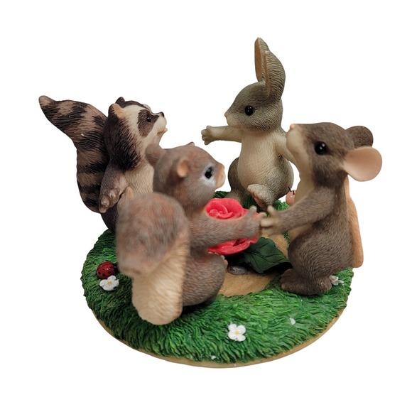 Charming Tails Ring Around The Rosie Fitz and Floyd Figurine Club Exclusive 9715 - Picture 3 of 9